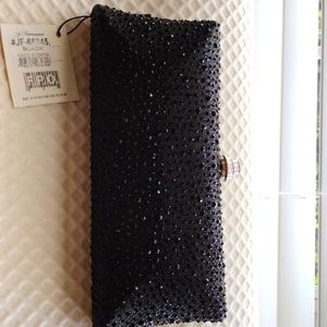 J Furmani Designer collection black clutch evening purse